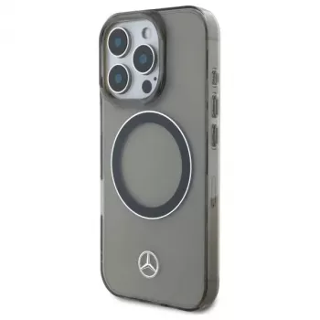 Mercedes-Benz MEHMP16L23HUOSK iPhone 16 Pro 6,3 inch kõva ümbris hõbedase rõnga ja MagSafe'iga - must