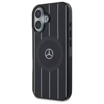 Mercedes-Benz MEHMP16S23HRSK Double Layer Crossed Lines Hardcase iPhone 16 6,1 tolli must MagSafe