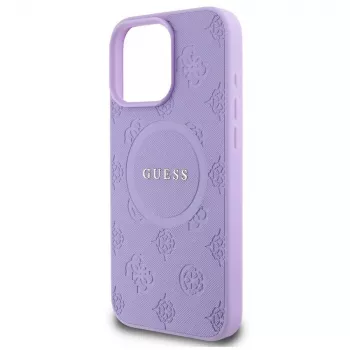 Guess GUHMP16XPSAPSMEU iPhone 16 Pro Max 6,9 tolline lilla kõva ümbris Saffiano Peony Classic Logo MagSafe