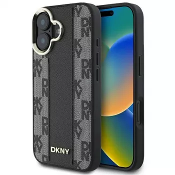 DKNY DKHMP16MPCPVSLK iPhone 16 Plus 6.7 Must kõva ümbris ruudulise mustriga MagSafe