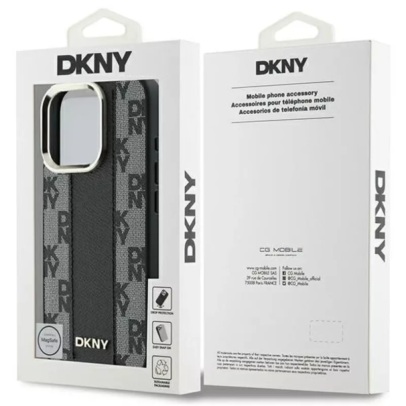 DKNY DKHMP16XPCPVSLK Kõva ümbris ruudulise mustriga MagSafe iPhone 16 Pro Max 6.9 must