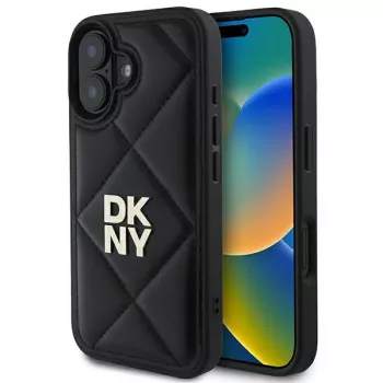 DKNY DKHCP16SPQDSLK Quilted Stack Logo Tagakaas Apple iPhone 16 6,1 inch jaoks - Must