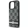 DKNY DKHCP16LPCPTSSK Kõva ümbris Apple iPhone 16 Pro 6.3-tollisele, must ruudumustri ja trükitud triipudega