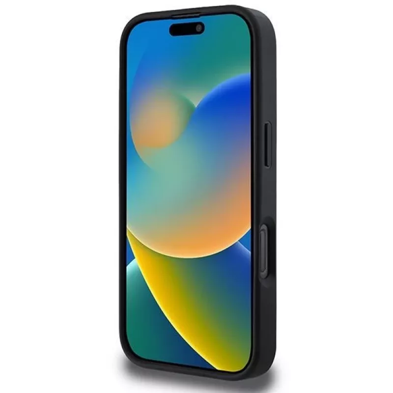 DKNY DKHCP16LPCPTSSK Kõva ümbris Apple iPhone 16 Pro 6.3-tollisele, must ruudumustri ja trükitud triipudega