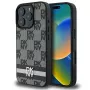 DKNY DKHCP16LPCPTSSK Kõva ümbris Apple iPhone 16 Pro 6.3-tollisele, must ruudumustri ja trükitud triipudega