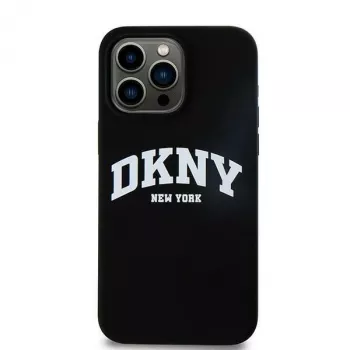 DKNY DKHMP16LSNYACH Kõva ümbris Apple iPhone 16 Pro 6.3 tolli silikoon must valge trükitud logo MagSafe