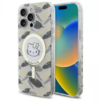 Hello Kitty HKHMP16XHGLEH iPhone 16 Pro Max 6,9 inch White Hardcase IML Golden Leaves MagSafe