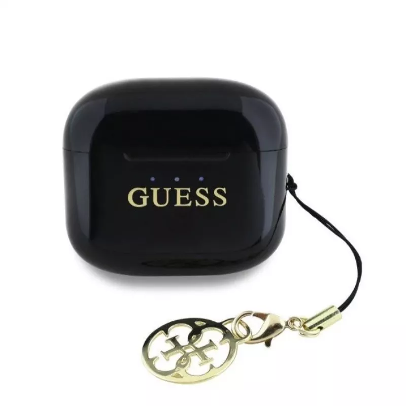 Guess Glossy Effect Printed Classic Logo & Charm TWS Bluetooth-kõrvaklapid laadimiskarbiga (must)