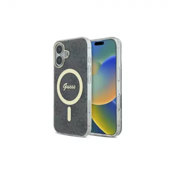 Guess GUHMP16MH4STK Hardcase for Apple iPhone 16 Plus 6,7 inch Black IML 4G MagSafe