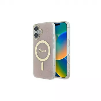 Guess GUHMP16MH4STP iPhone 16 Plus 6,7 tolli roosa kõva ümbris IML 4G MagSafe