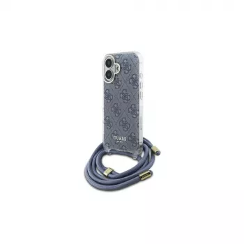 Guess GUHCP16SHC4SEB iPhone 16 6,1 tolli sinine kõva ümbris crossbody nööriga 4G print