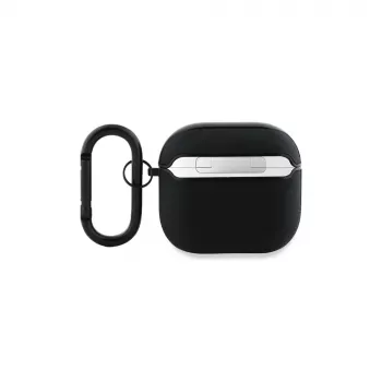 BMW BMA4SSLBK AirPods 4 Cover Black Genuine Leather Silver Logo