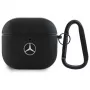 Mercedes-Benz MEA4CSLBK AirPods 4 Cover Black Leather Metal Logo