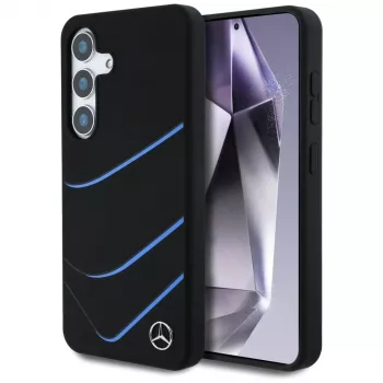 MERCEDES-BENZ Silicone Contrasted Curves MagSafe Case Samsung Galaxy S25 jaoks, Must