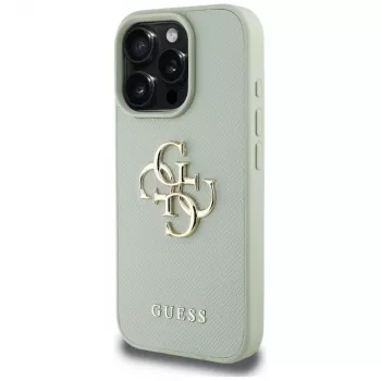 Guess Grained Big 4G Logo Small Classic Logo Tagakate Apple iPhone 16 Pro Max - Roheline
