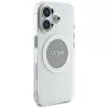 Guess IML Metal Colored Circle Classic Logo MagSafe Case for iPhone 16 (Grey)