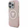 Guess IML Metal Glitter 4G Circle Triangle MagSafe ümbris Apple iPhone 16 Pro Max (roosa)