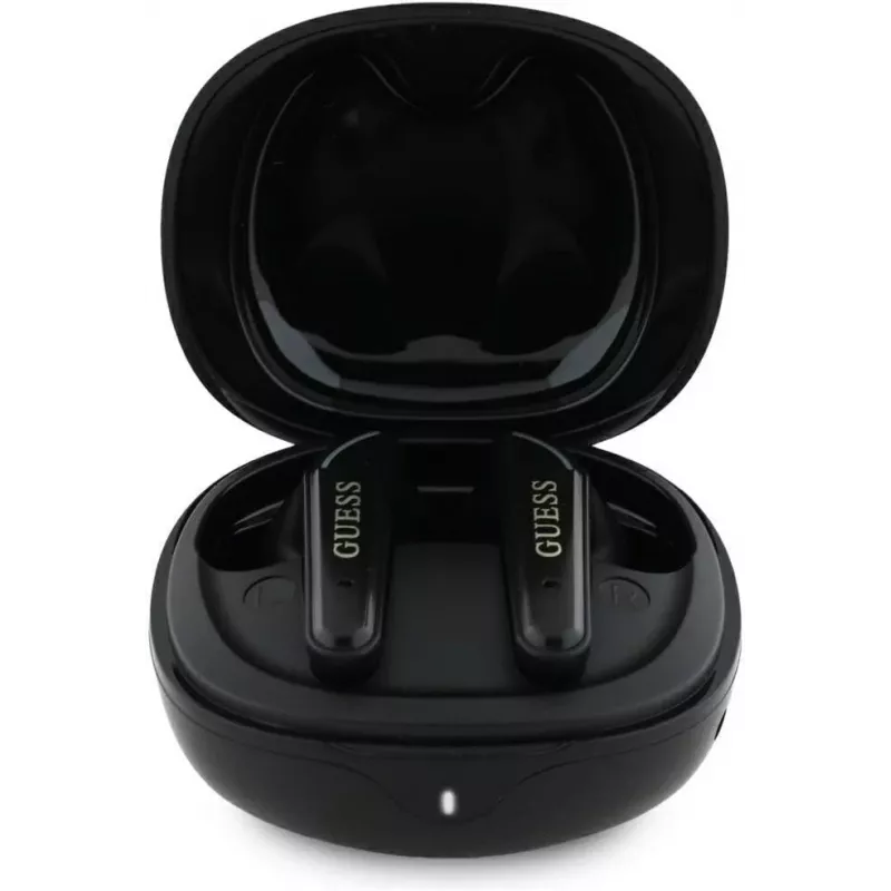 Guess Flat Classic Logo Electroplated TWS Earbuds koos laadimiskohvriga (must)