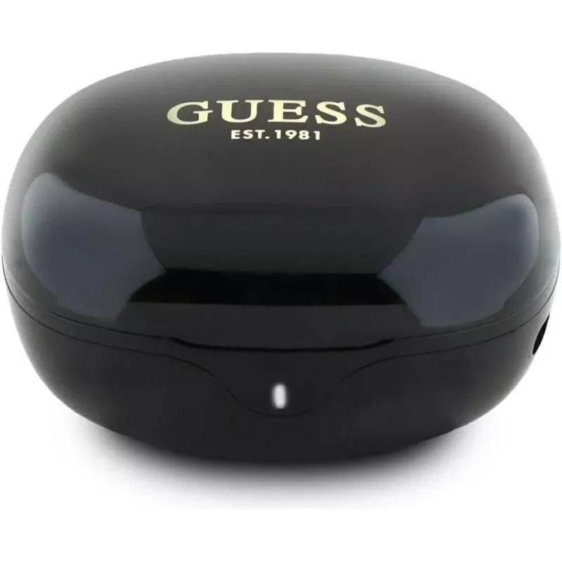Guess Flat Classic Logo Electroplated TWS Earbuds koos laadimiskohvriga (must)