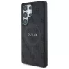 Guess Leather 4G Colored Ring Classic Logo MagSafe Back Cover for Samsung Galaxy S25 Ultra, Black