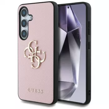 Guess Grained Big 4G Logo Small Classic Logo Tagakaas Samsung Galaxy S25 Plus, Roosa