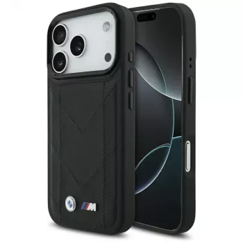 BMW M Quilted Logo MagSafe ümbris Apple iPhone 17 Pro jaoks, must