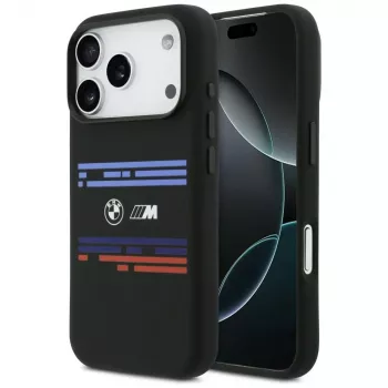 BMW M Silicon Horizontal Line MagSafe ümbris Apple iPhone 17 Pro jaoks, must