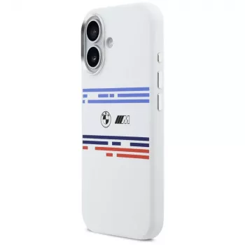 BMW M Silicon Horizontal Line MagSafe ümbris Apple iPhone 17 jaoks, valge