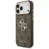 Guess 4G Big Classic Logo BigStrap Metal Buttons Case for iPhone 17 Pro Max, Brown