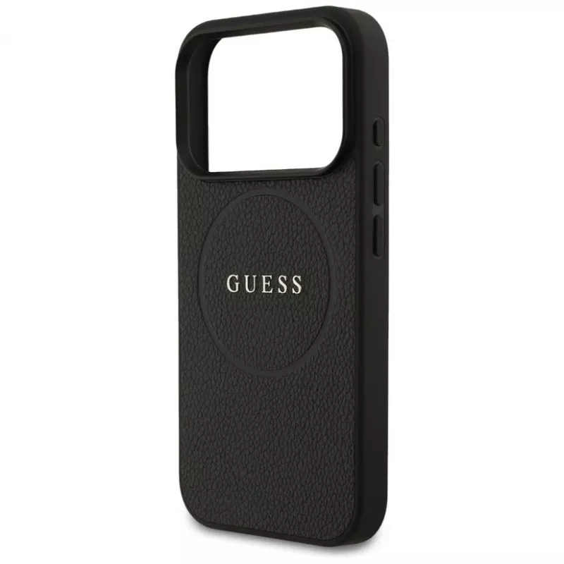 Guess Grained Ring MagSafe Case for iPhone 17 Pro Max (Black)
