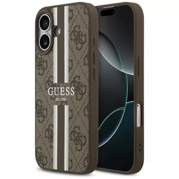 Guess 4G Printed Stripes MagSafe ümbris iPhone 17 jaoks (pruun)