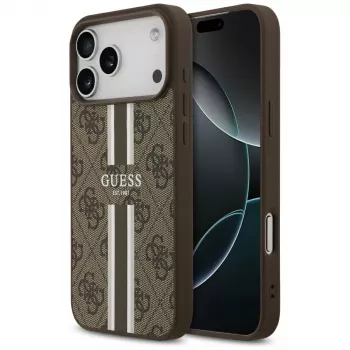 Guess 4G Printed Stripes MagSafe Case iPhone 17 Pro Max (pruun)