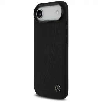 Mercedes Leather Large Laurel Leave MagSafe Case for iPhone Air Black