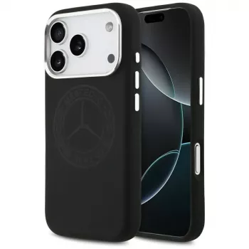 Mercedes Silicone Vintage Logo MagSafe Case for iPhone 17 Pro Black