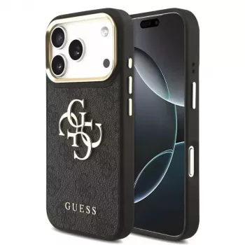 Guess 4G Big 4G Classic Logo Case for iPhone 17 Pro Max (Black / Gold)