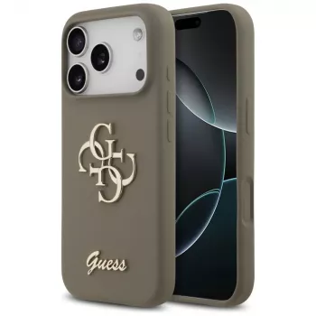 Guess Silicone Big 4G Script Case iPhone 17 Pro pruun