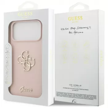 Guess Silicone Big 4G Script Case Apple iPhone 17 Pro Max jaoks - Roosa