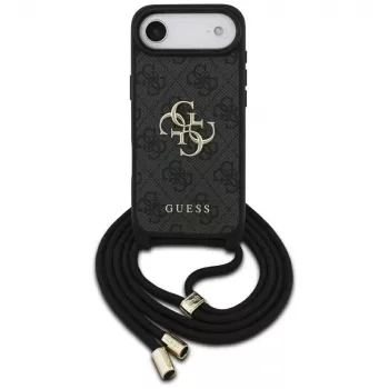 Guess 4G Big Logo Cord Stap Crossbody Case for iPhone Air, Black