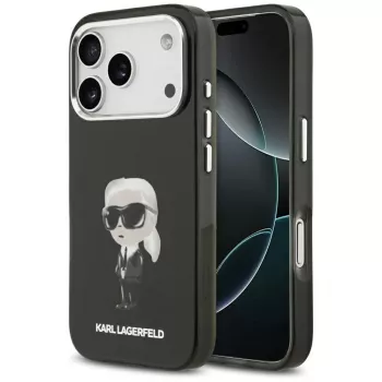 Karl Lagerfeld IML Aquarelle Karl & Logo MagSafe Case for iPhone 17 Pro (Black)