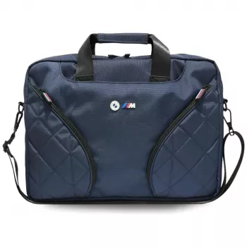 BMW nailonist sülearvuti messenger-kott metalllogoga, tumesinine, 16 tolli