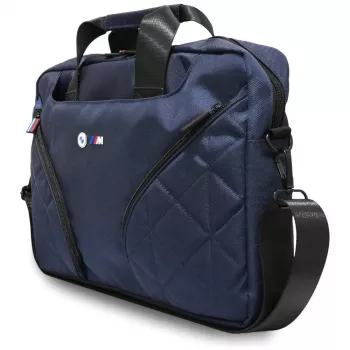 BMW nailonist sülearvuti messenger-kott metalllogoga, tumesinine, 16 tolli