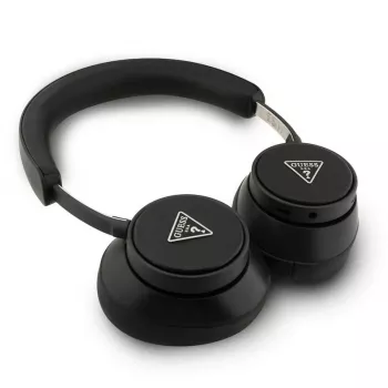 Guess Bluetooth Over-Ear Headphones ENC Saffiano Triangle Logo Black