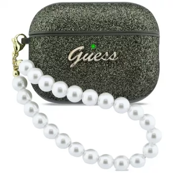 Guess Glitter Pearl Strap Case AirPods Pro 3 jaoks, khaki