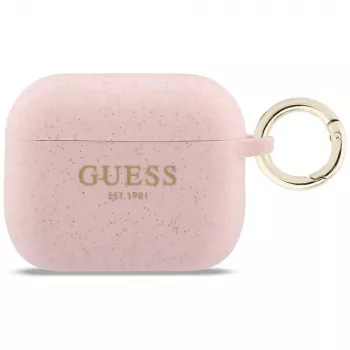 Guess silikoonist glittersära rõngaga ümbris AirPods Pro 3-le, roosa