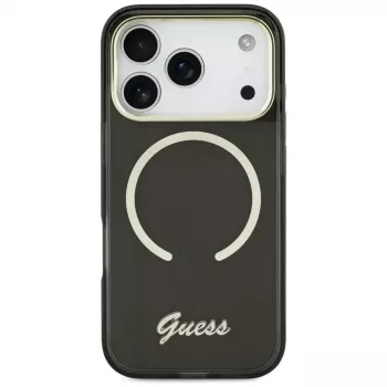 Guess IML Script Metal MagSafe Case for Apple iPhone 17, Black