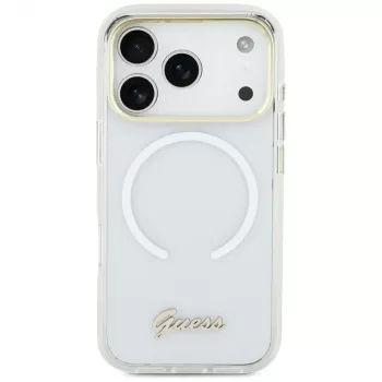 Guess IML Gradient Script Metal MagSafe Case iPhone Air Valge