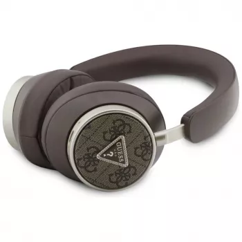 Guess 4G Triangle Logo Wireless Bluetooth 5.4 On-Ear Headphones with ENC - Brown