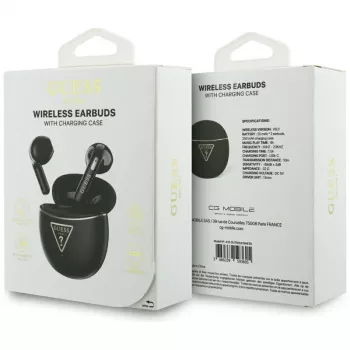 Guess Gold Line Triangle TWS Bluetooth-kõrvaklapid laadimiskarbiga (must)