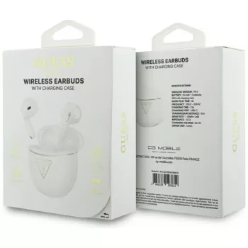 Guess Gold Line Triangle - Bluetooth TWS kõrvaklapid laadimiskarbiga (valge)
