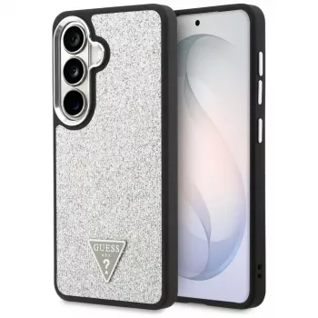 Guess Fixed Glitter Triangle MagSafe Case for Samsung Galaxy S26 - Silver